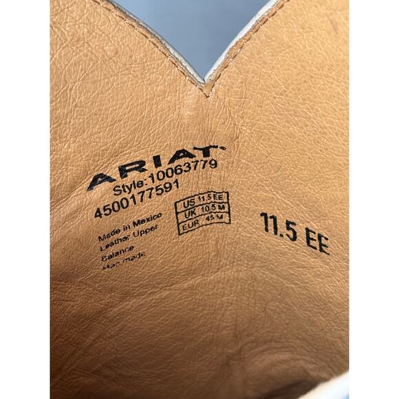 ARIAT Men\'s 11.5EE Gold Point Western Boots Broad Square Toe - EUC main image 7